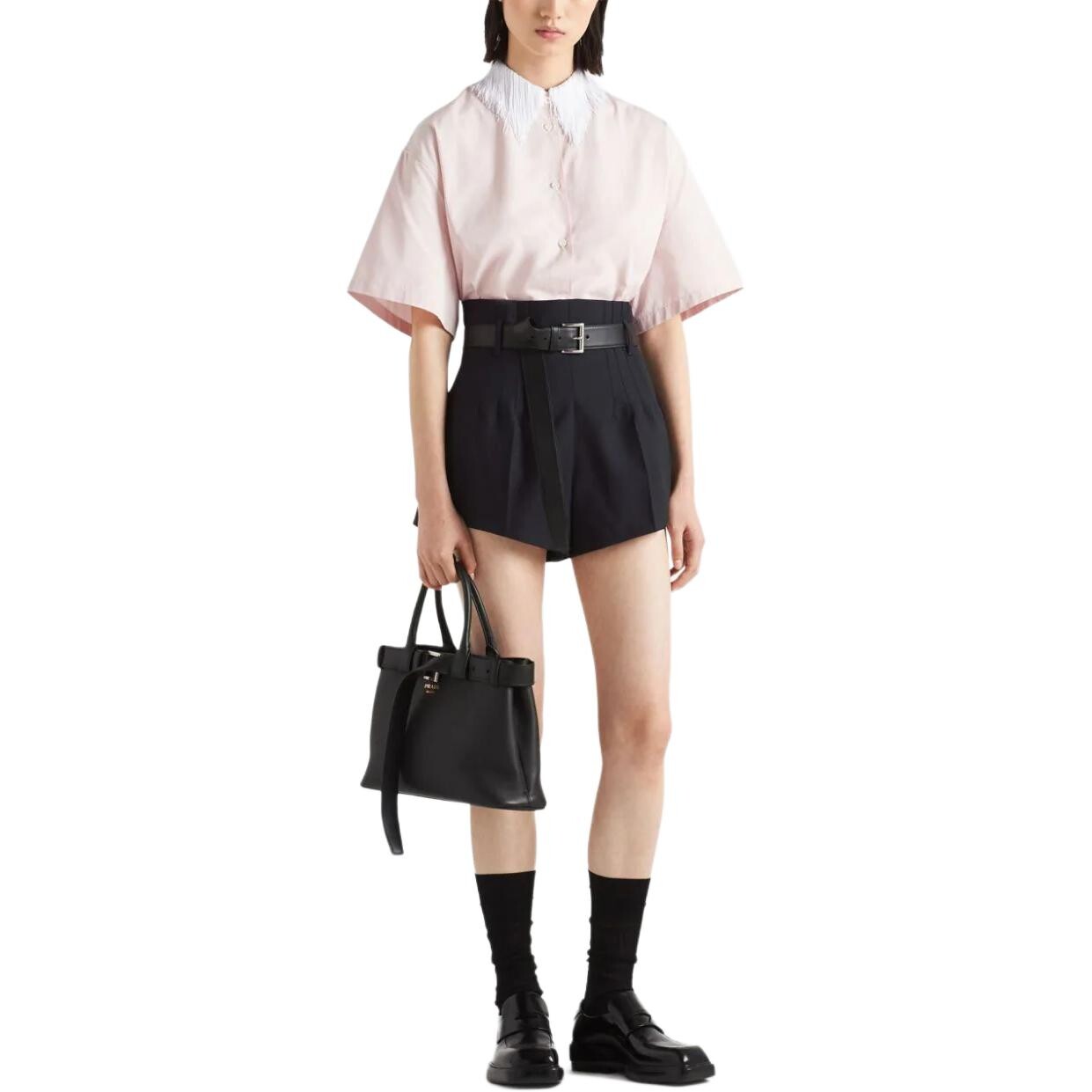 Рубашка женская розовая Prada — фото 2