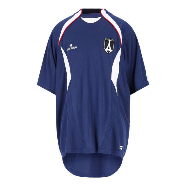 

Футболка soccer t-shirt oversized 'blue' Balenciaga, синий