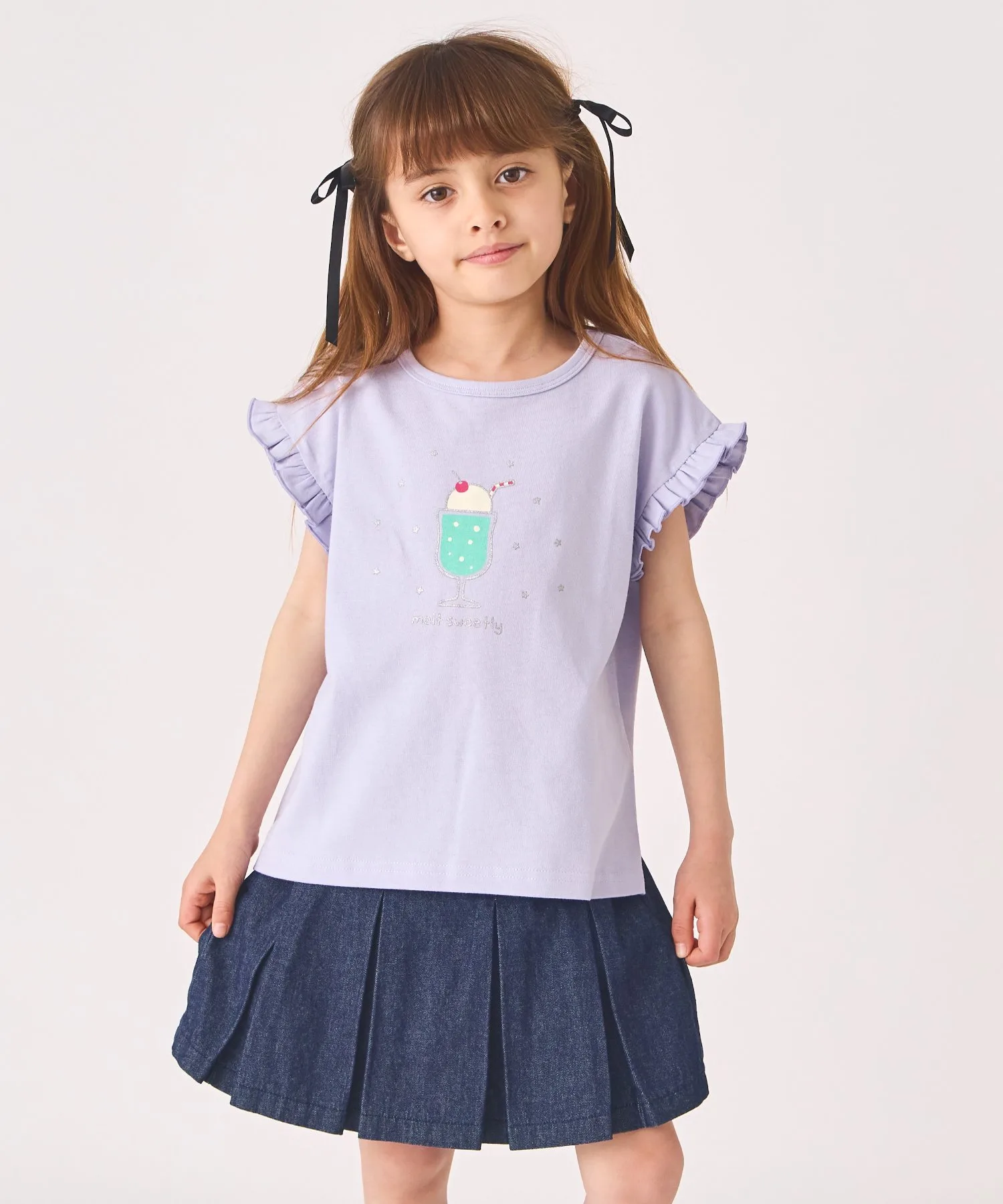 Футболка с коротким рукавом и принтом Ever Closet, Blue Lavender