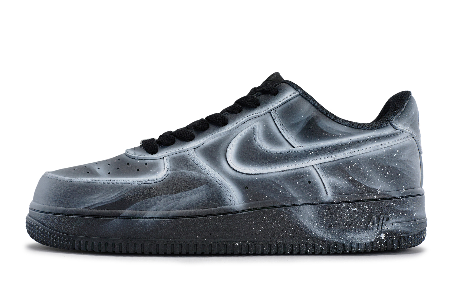 Nike Air Force 1 Антискользящие Износостойкие Низкие Кроссовки для Скейтбординга Унисекс Черный Белый Серый — фото 2