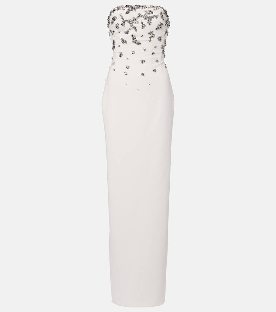 

Расшитое платье без бретелей Marmar Halim, Off White