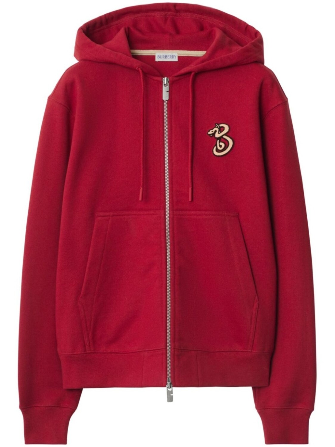

Толстовка с капюшоном Burberry B Snake на молнии, красный