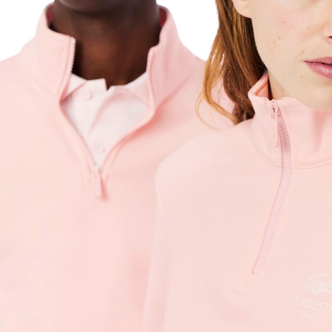 Толстовка Lacoste с высоким воротником и молнией, Flamingo Pink — фото 2