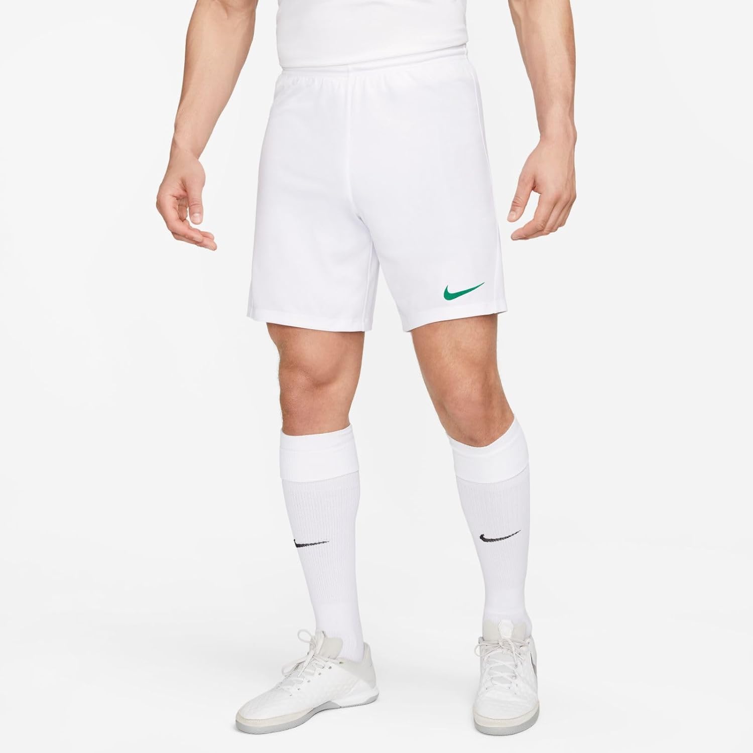Мужские футбольные шорты Nike, White/Pine Green — фото 2
