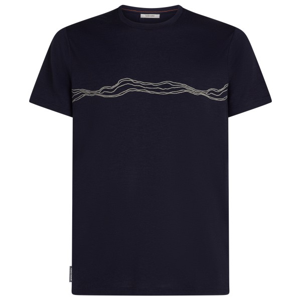 

Футболка Merino 150 tech lite s/s mountain pulse - рубашка из мериноса Icebreaker, синий