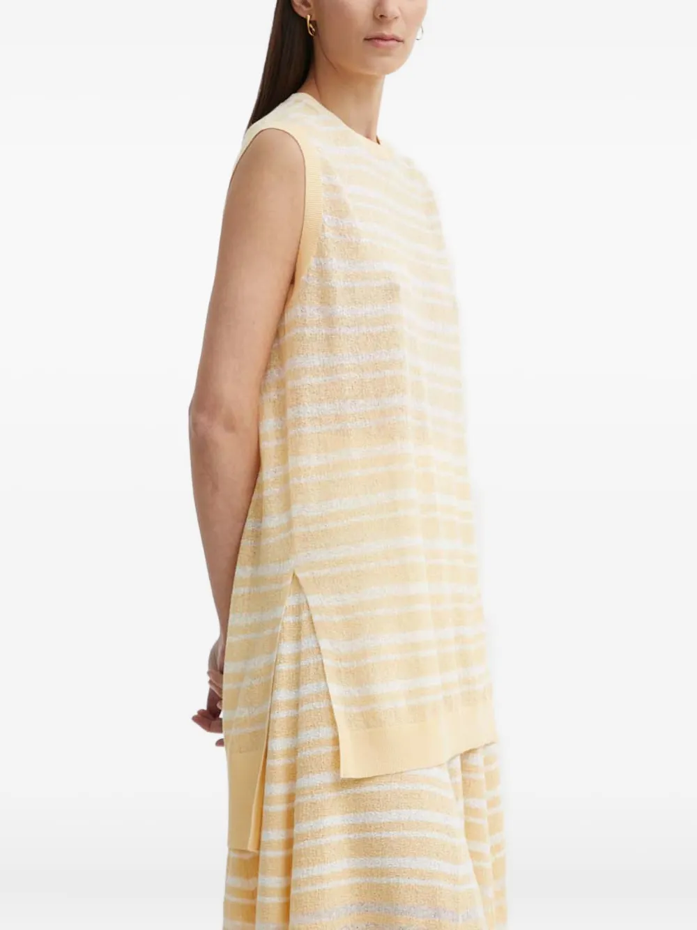 

Полосатый трикотажный топ без рукавов AERON, нейтральный