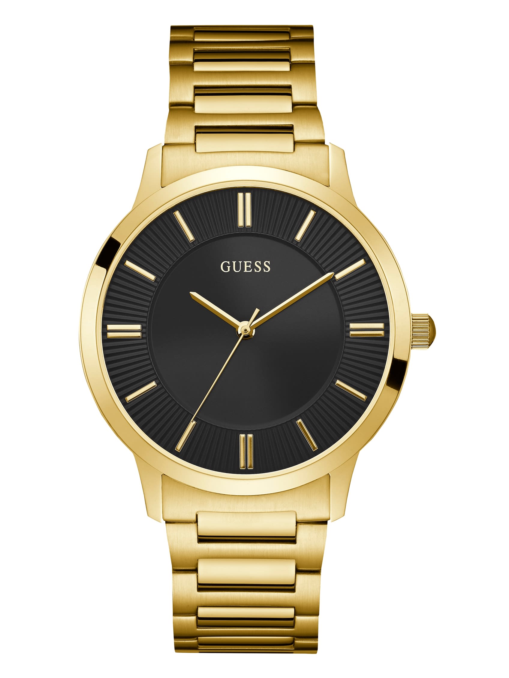 

Аналоговые часы золотисто-черного цвета Guess Factory