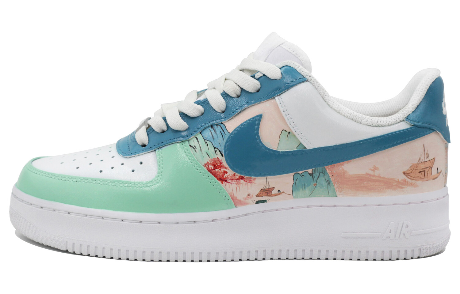

Кроссовки Nike Air Force 1 Skateboarding Shoes Unisex Low-top Blue/Green, голубой, Синий, Кроссовки Nike Air Force 1 Skateboarding Shoes Unisex Low-top Blue/Green, голубой
