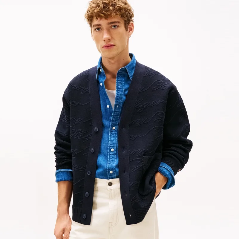 Свитер мужской из коллекции "Год лошади" Tommy Hilfiger, темно-синий DW5 — фото 4