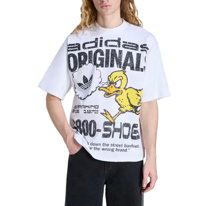 Футболка с принтом утки Adidas Originals, белый — фото 3