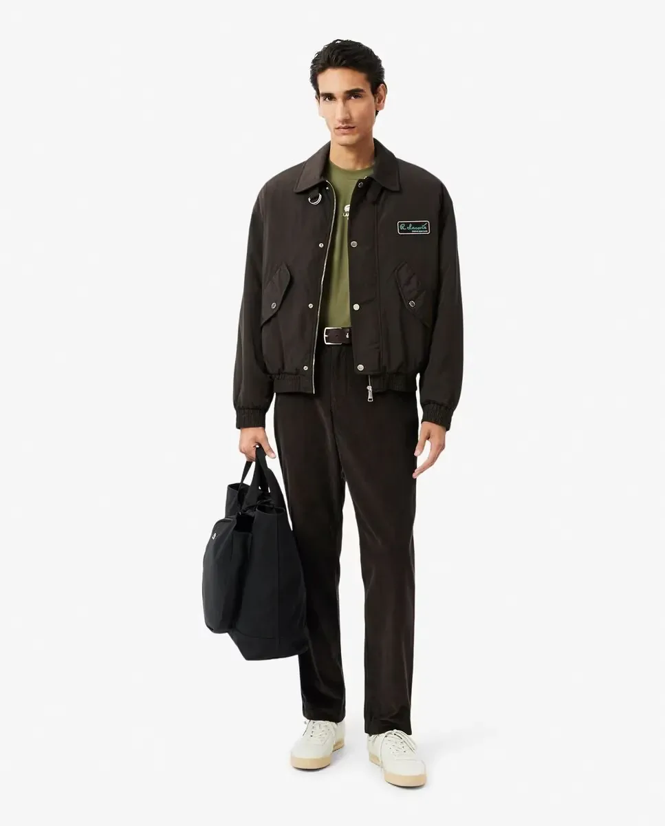 Унисекс хлопковая футболка с эксклюзивным принтом и коротким рукавом Lacoste, Verde Militar — фото 4