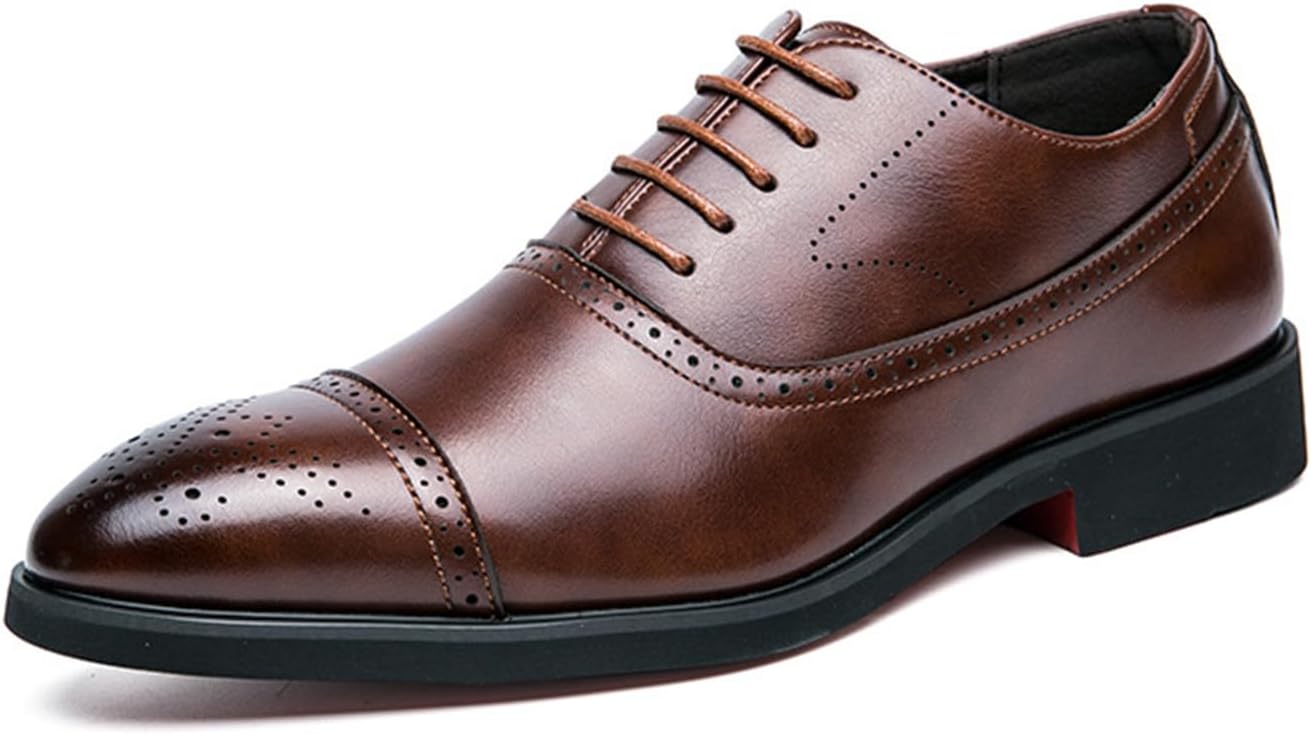 

Мужские оксфорды KYOESCAI, классические деловые туфли, нескользящие броги и дерби, удобные туфли для костюма и свадьбы, коричневый