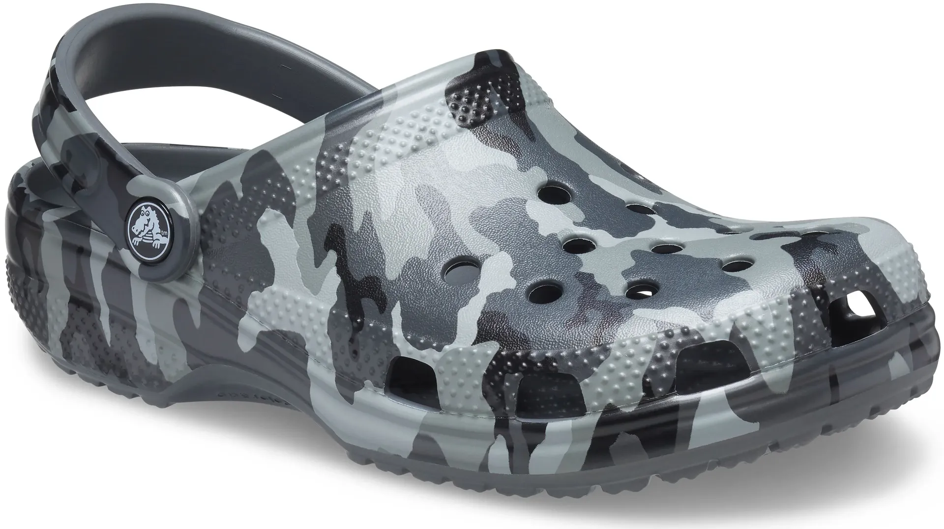 

Сабо Crocs "Classic Printed Camo Clog", летняя обувь, садовая обувь, шлепанцы для бассейна, с узором по всей поверхности, цвет Slate Grey/Multi
