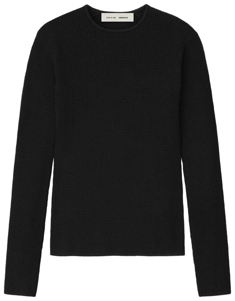 

Лонгслив Fear of God Essentials Waffle, черный