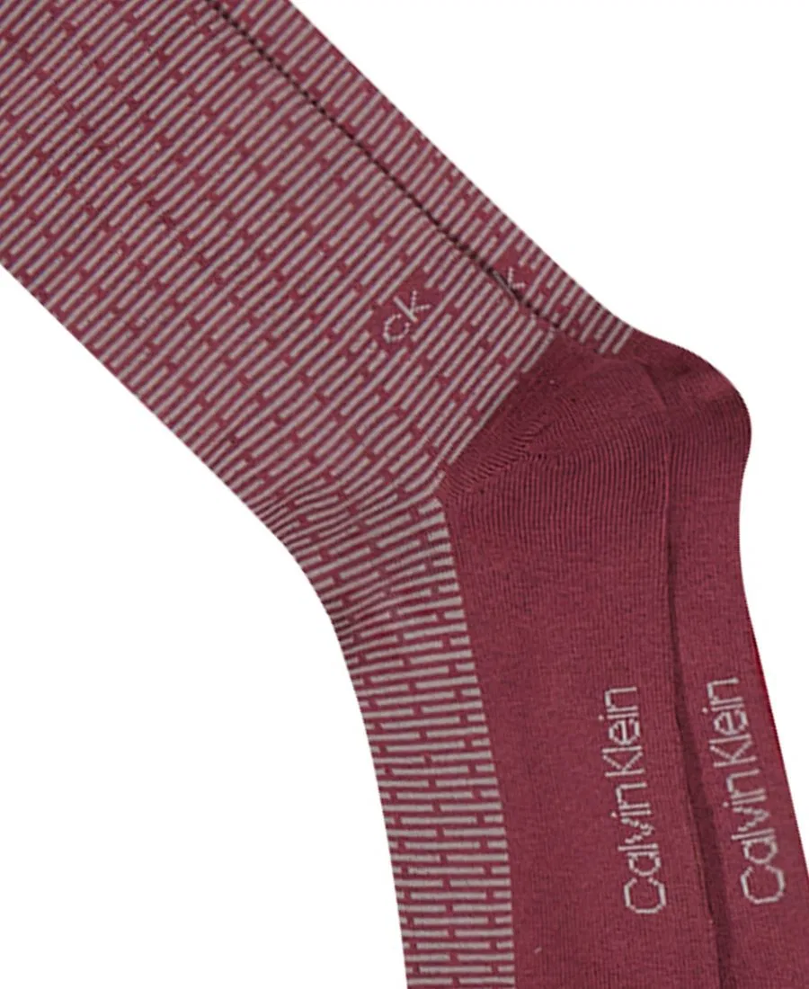 Мужские хлопковые носки средней высоты, комплект из 4 штук Calvin Klein, Red/Beige/Pink/Gray — фото 4