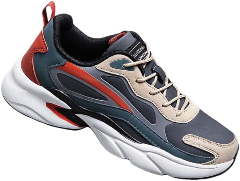 

Мужские модные дышащие спортивные кроссовки с толстой подошвой и шнуровкой, с ретро дизайном с круглым носком, противоскользящие, подходят для повседневной ходьбы и занятий спортом Clolinde, хаки