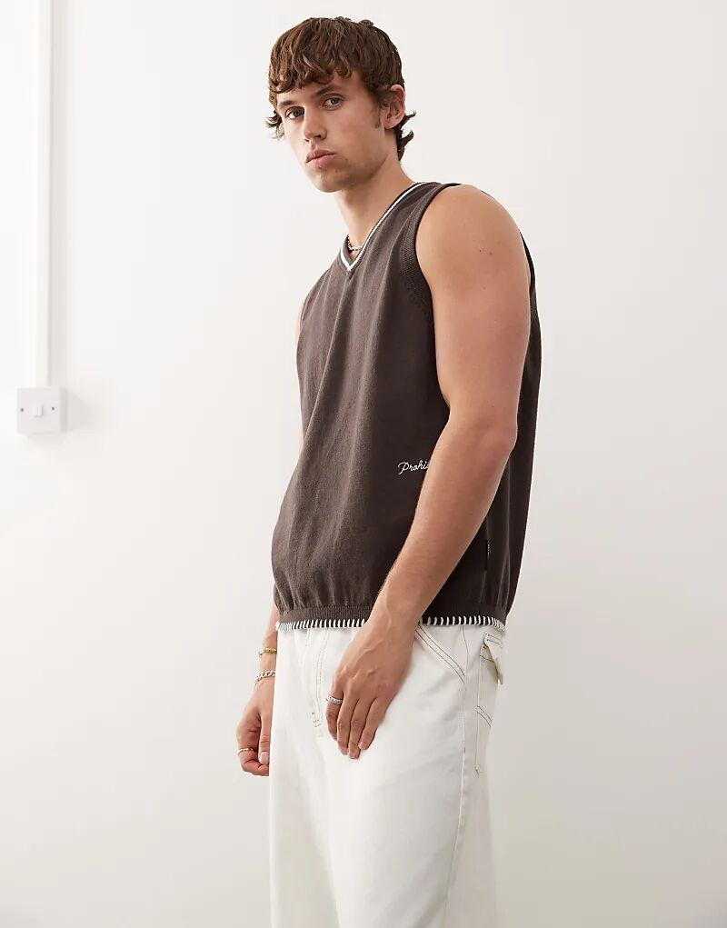 

Майка Prohibited Trigged шоколадно-коричневого цвета