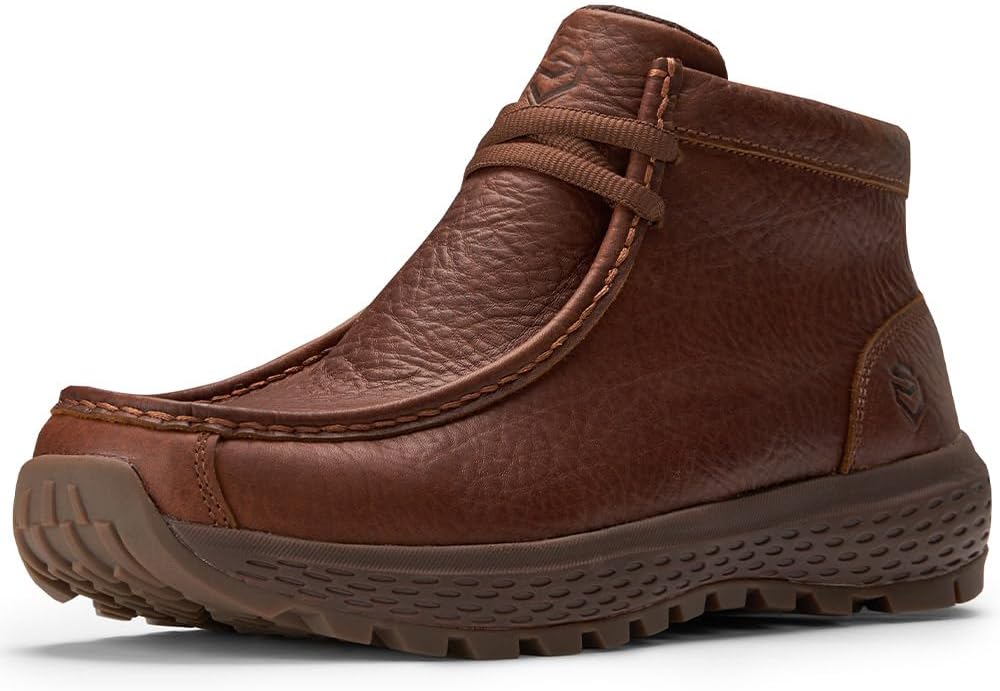 

Мужские ботинки SUREWAY Chukka, легкие и прочные кожаные ботинки с носком-мокасином, модные для походов, вождения, Челси-ботинки для комфорта в любую погоду (офис, повседневная носка, нарядные), Clay