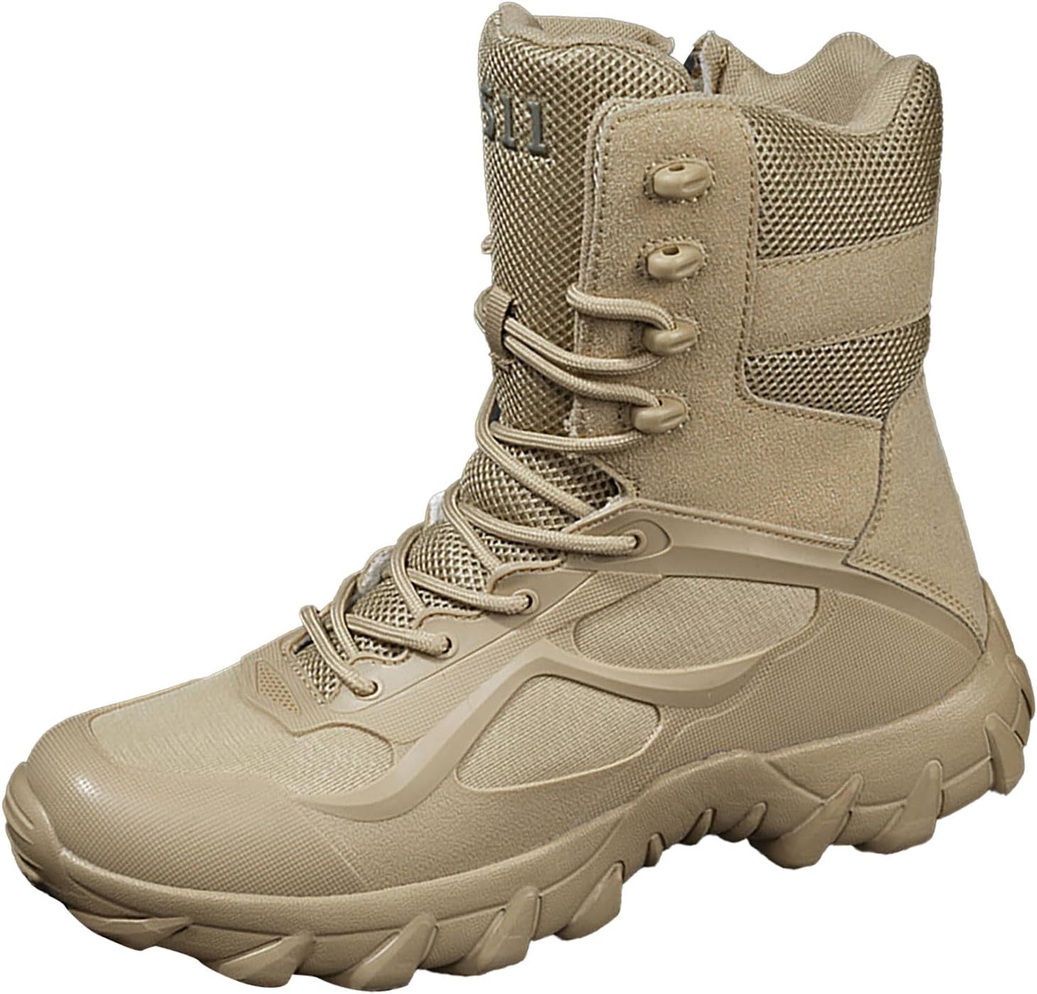 

Мужские зимние ботинки с полной меховой подкладкой, средней длины, шнуровка, водонепроницаемые, противоскользящие, легкие, ботинки для улицы, работы, треккинга и походов Generic, хаки