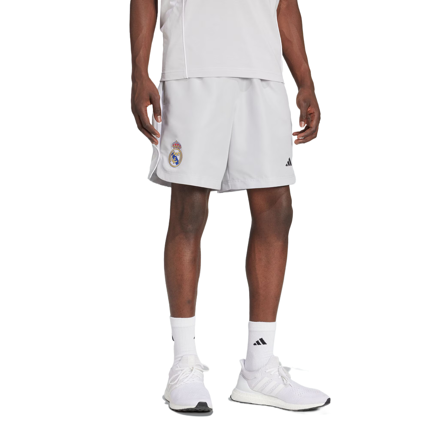 Шорты Real Madrid UBP повседневные мужские Adidas, серый/белый — фото 2