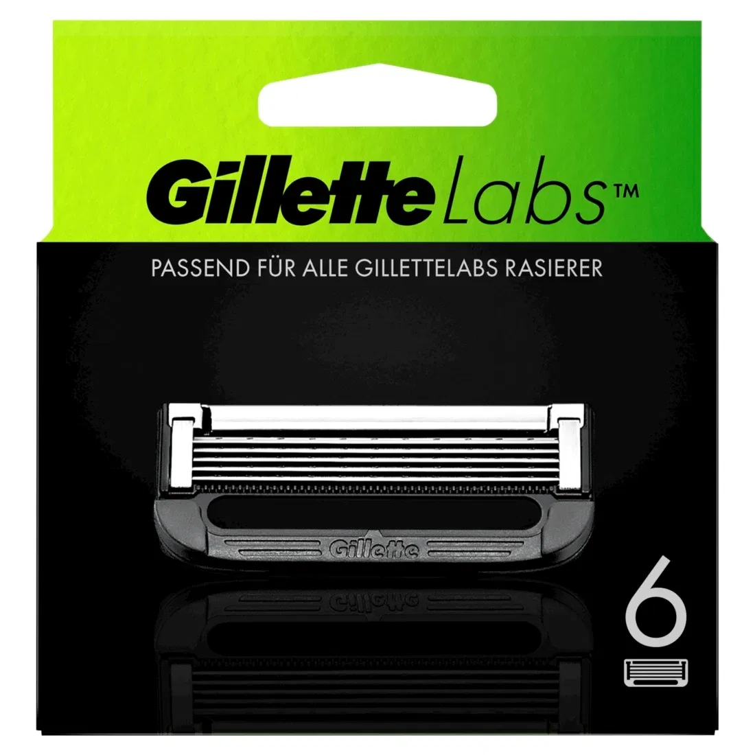 Сменные лезвия для бритв Gillette Labs, 6 штук, черный