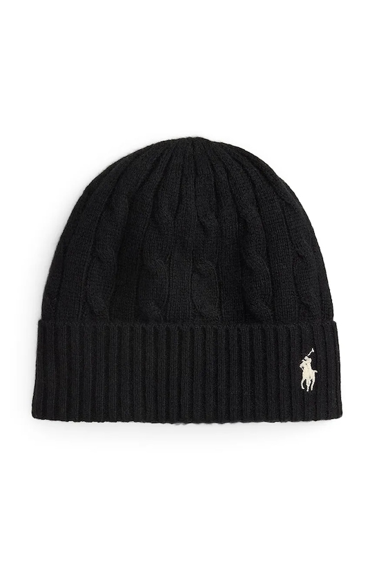 

Шерстяная шапка Polo Ralph Lauren, черный