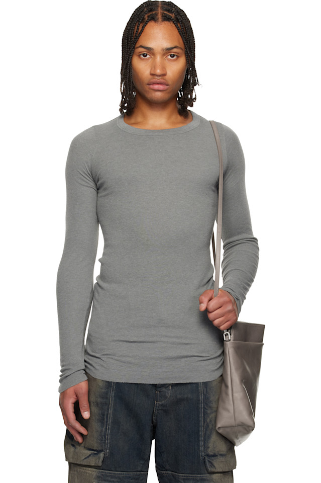 

Rick Owens Серая футболка с ребристым узором «Конкордианс»