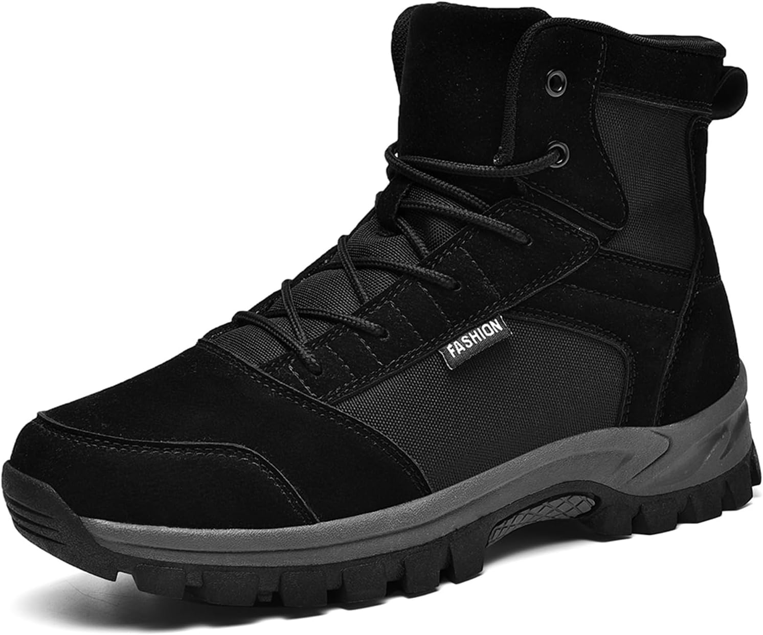 

Мужские высокие тактические ботинки QKLMWES из замши и кожи, 15 см, легкие, водонепроницаемые, для походов, пустынных военных операций, мотоспорта, путешествий с рюкзаком, армии, джунглей и охоты, черный