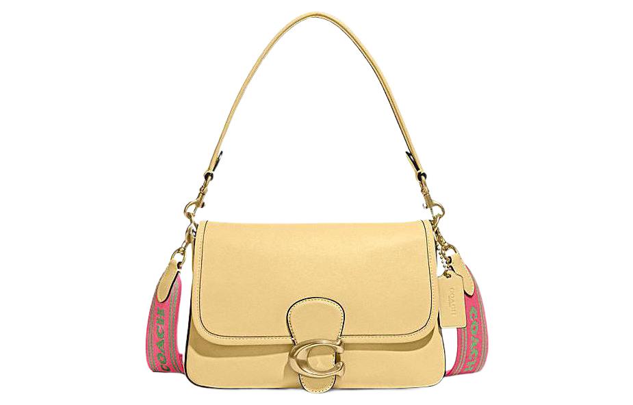 

Сумка через плечо Tabby Cow Leather, переносная сумка кроссбэг женская кремово-желтая COACH