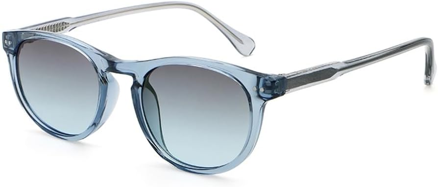 

Солнцезащитные очки из ацетата, модные, с защитой от УФ-излучения UV400, женские, коричнево-зеленые, унисекс, круглые, для мужчин, подарочные товары WNCKSQ, Blue With Grey