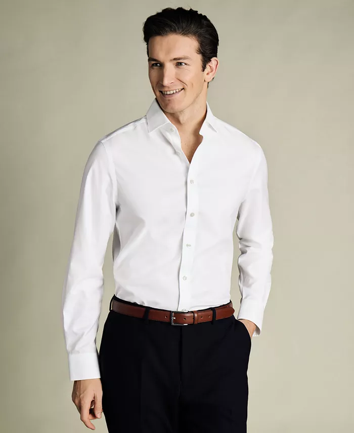 

Мужская классическая рубашка из твила Slim-Fit Charles Tyrwhitt, белый