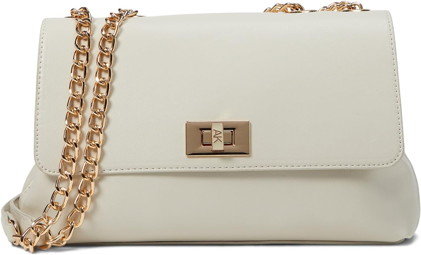 

Сумка Anne Klein Convertible Flap Shoulder Bag with Enamel Turnlock, цвет Chalk/Chalk