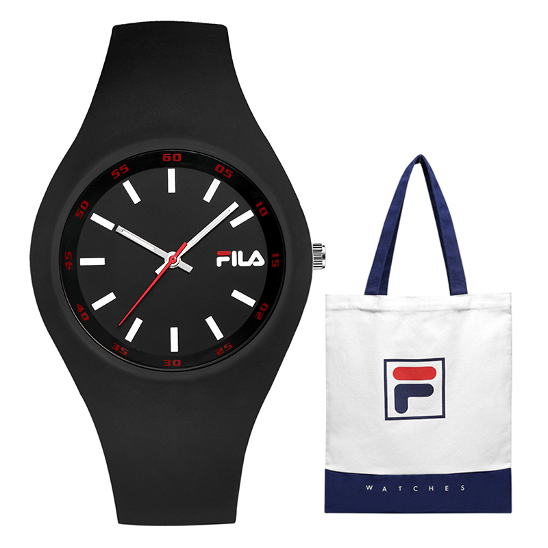 

FILA Часы Wrist Watch Quartz Movement Silicone Strap 40mm Black Dial Unisex