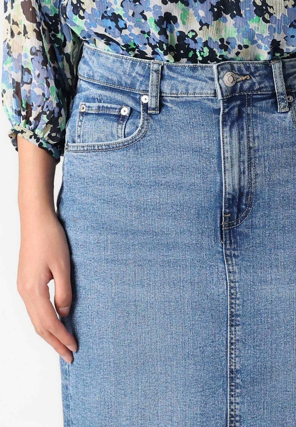 

Юбка из денима COLUMN SKIRT Gina Tricot, светло-голубой деним