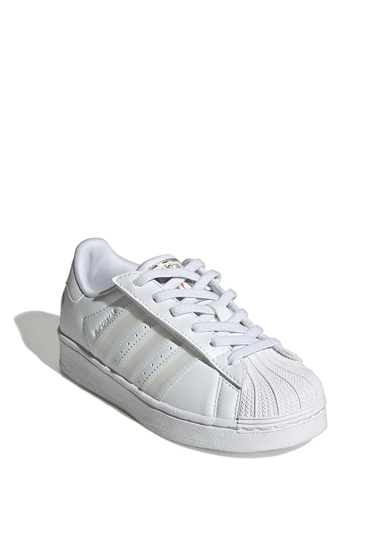 Кроссовки, на шнуровке и резинке, Superstar Adidas, белый — фото 2