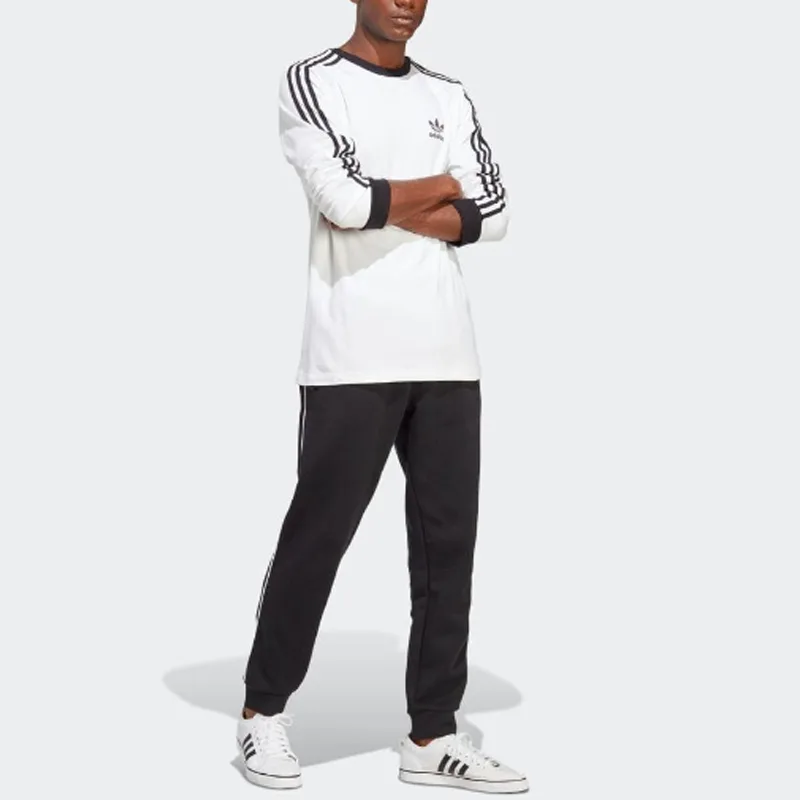 Футболка с длинным рукавом из хлопка Adidas Originals, белый — фото 3