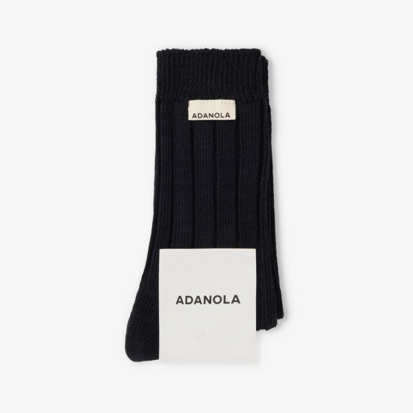 

Носки из смеси хлопка и ткани с фирменной нашивкой в рубчик Adanola, черный