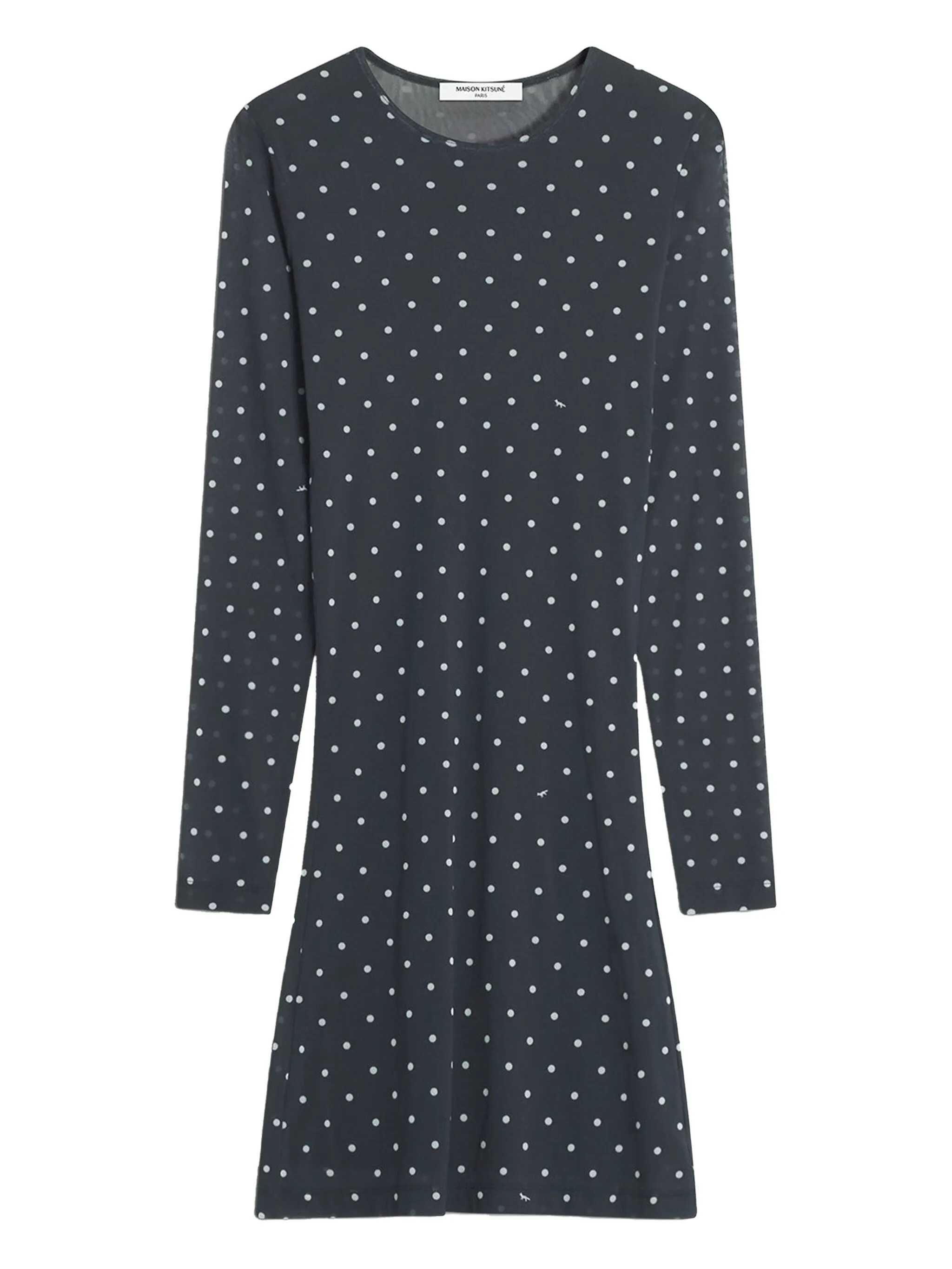 

Платье мини с длинными рукавами Maison Kitsuné, черный