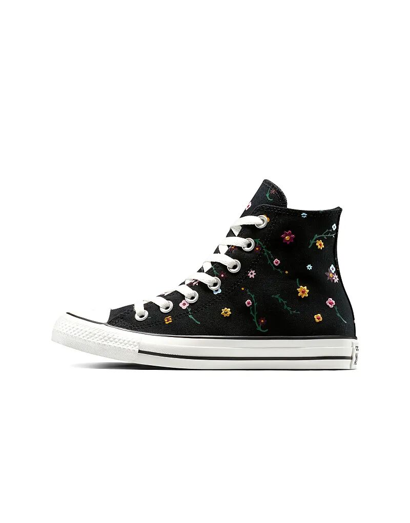 Кеды Converse Chuck Taylor All Star с вышитыми цветами в черном цвете/замороженном асаи/цветке Branch Out — фото 4
