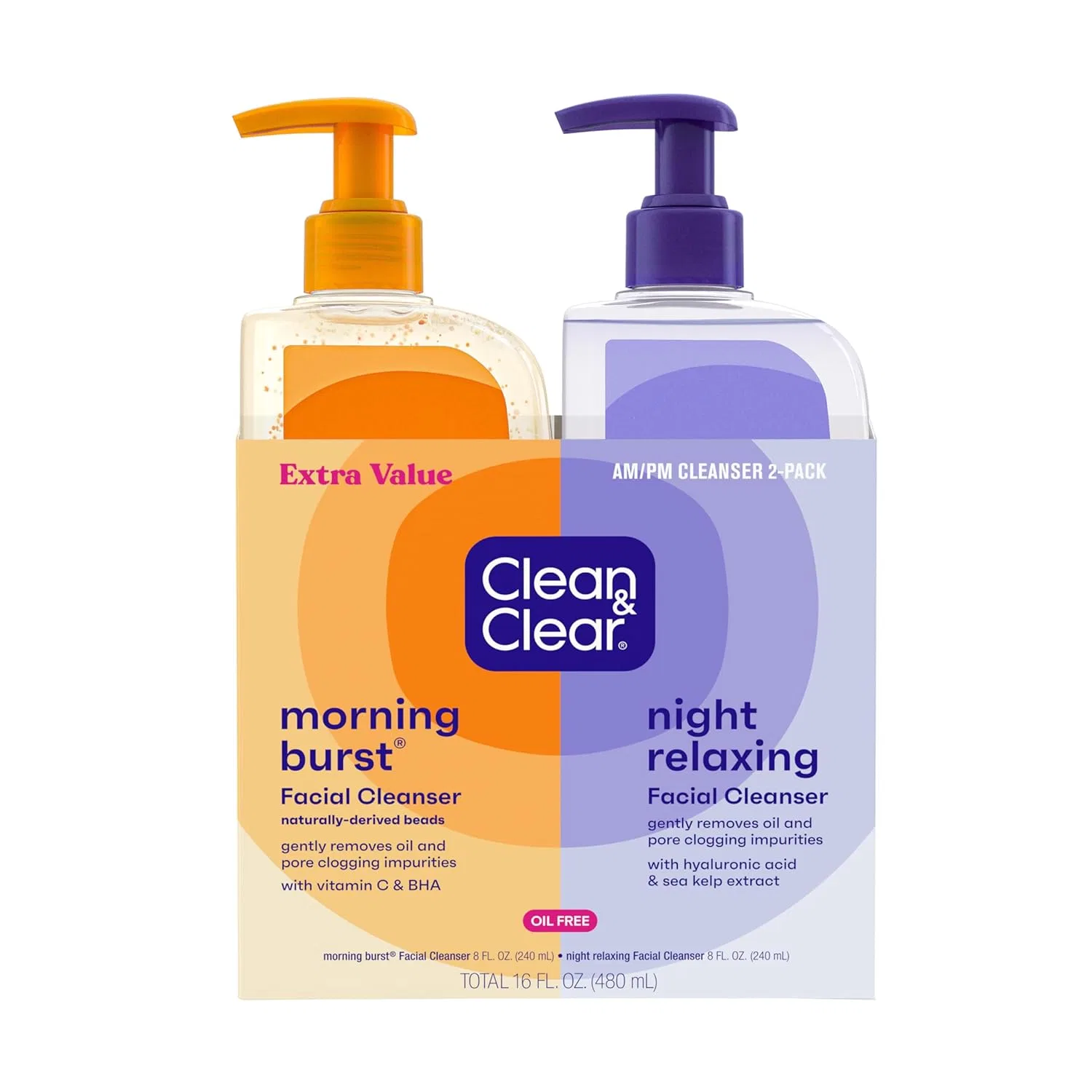 Набор средств для умывания Clean & Clear Morning Burst и Night Relaxing Clean & Clear
