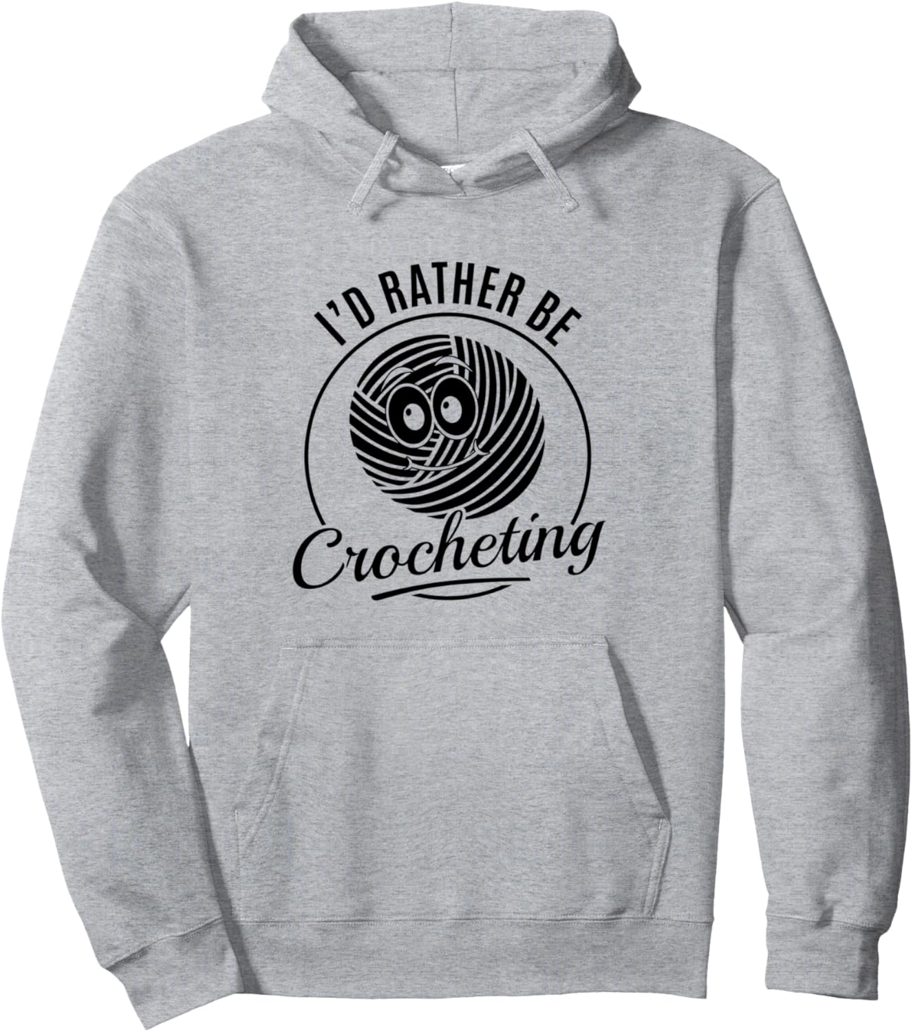 

Худи «Любительница вязания крючком - я бы предпочла вязать крючком» Crocheting Crocheter Crochet Lover, серый