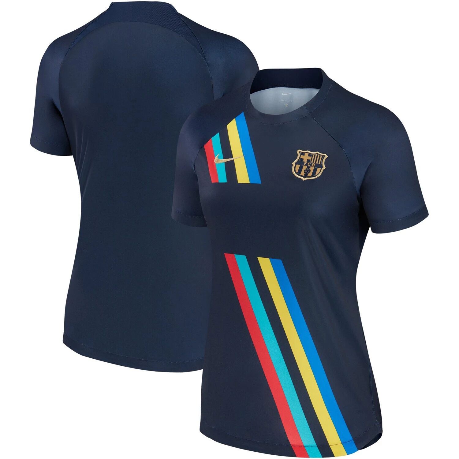 

Женская футболка Nike Navy Barcelona 2022/23 Prematch AWAY Performance Nike