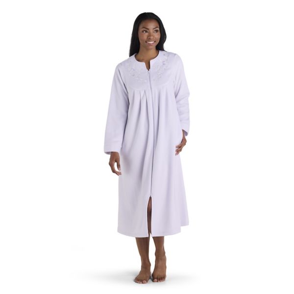 

Миниатюрный халат из микрофлиса с длинной застежкой-молнией Miss Elaine Essentials, сиреневый