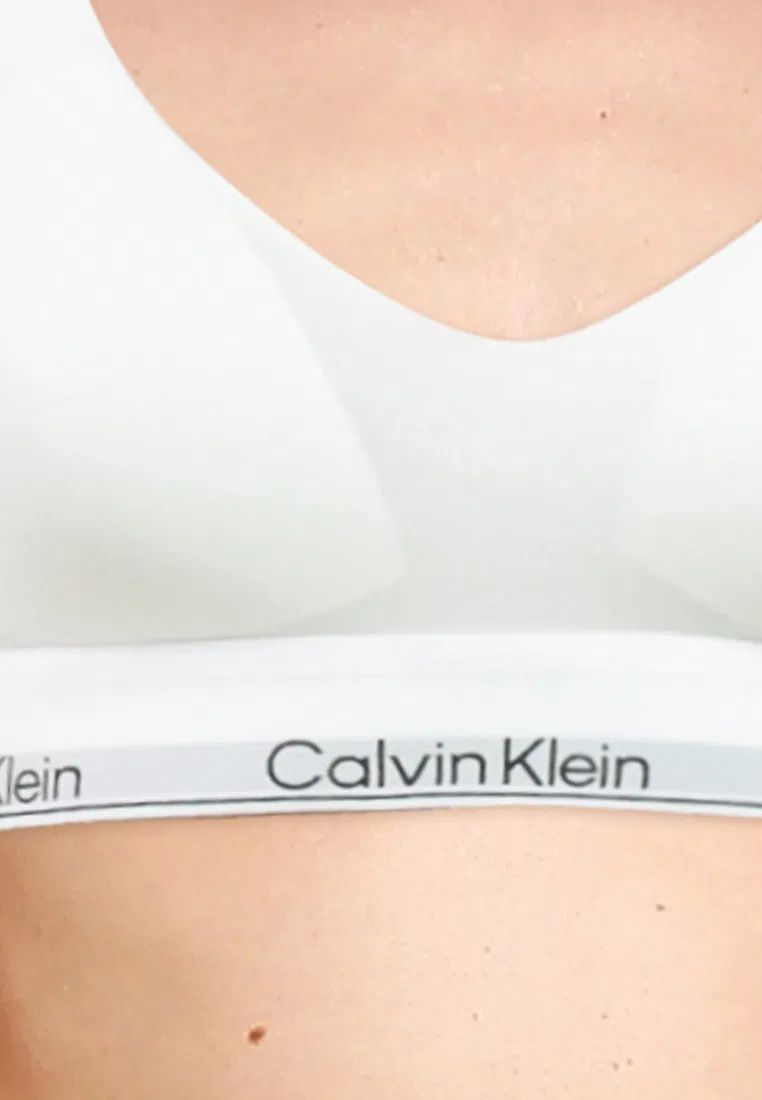 Бюстгальтер-бралетт, треугольные чашки, Calvin Klein, белый — фото 3