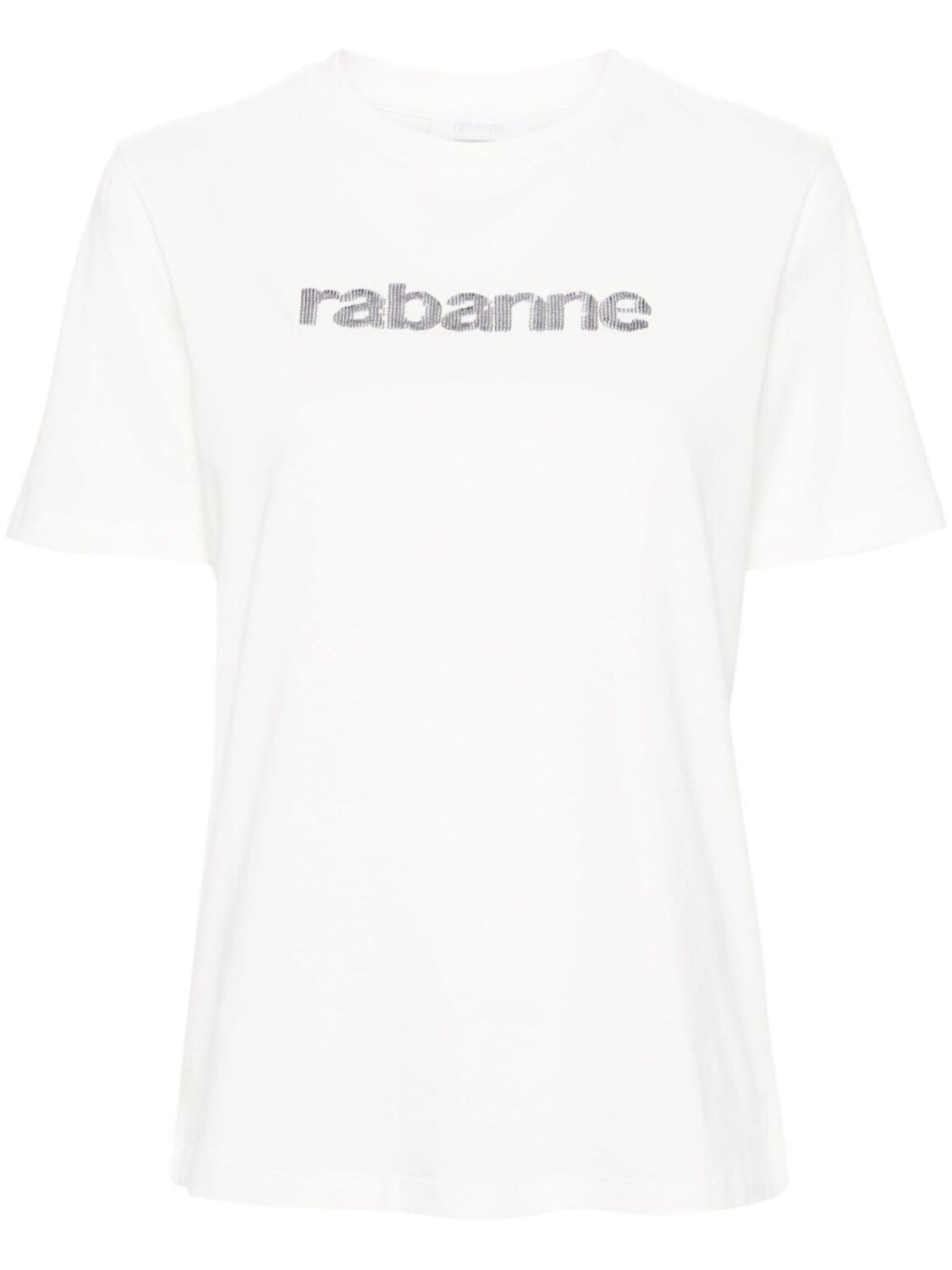 

Rabanne футболка с логотипом из пайеток, белый