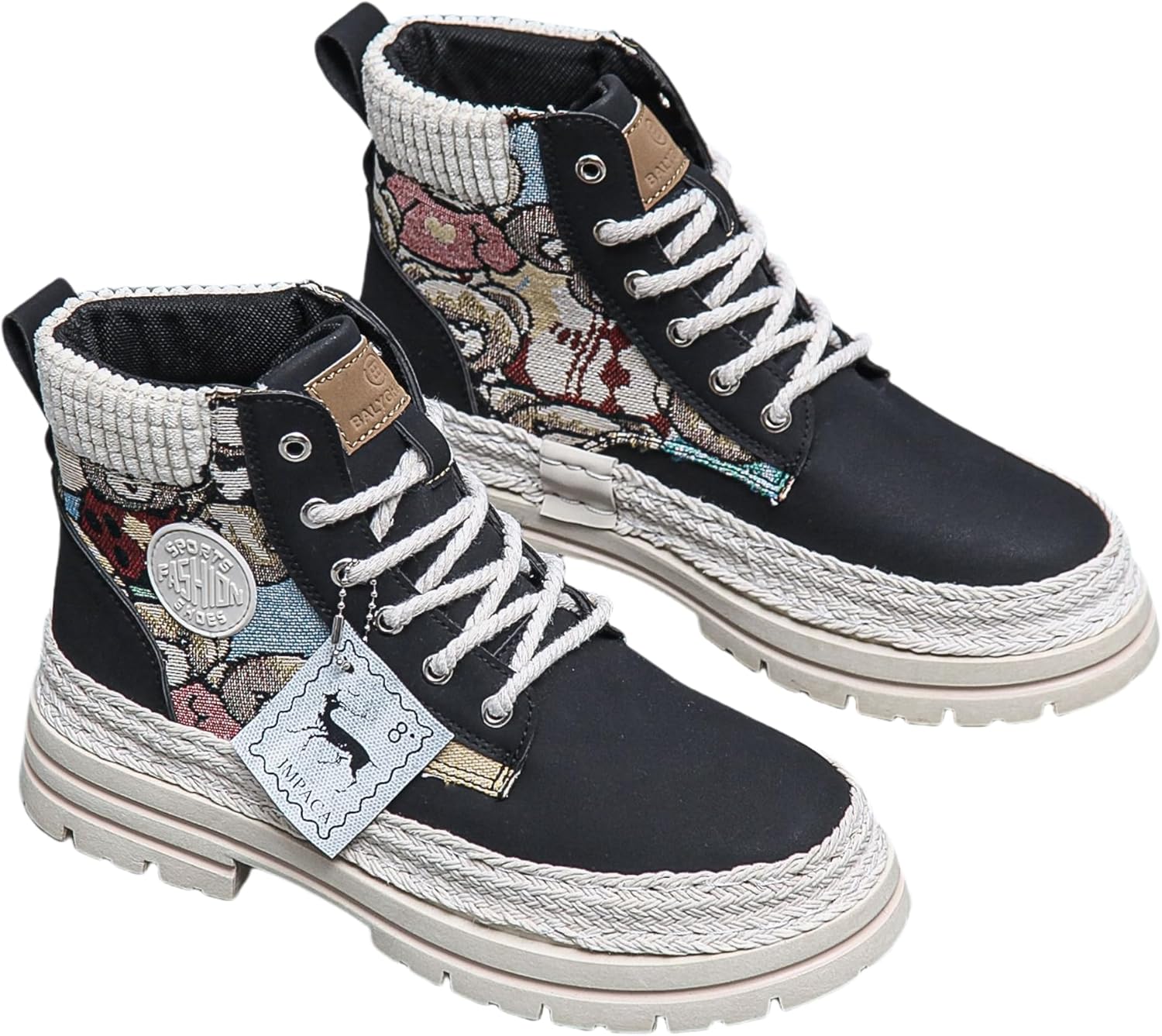 

Мужские высокие ботинки с противоскользящей подошвой для прогулок на открытом воздухе в любое время года Generic, черный