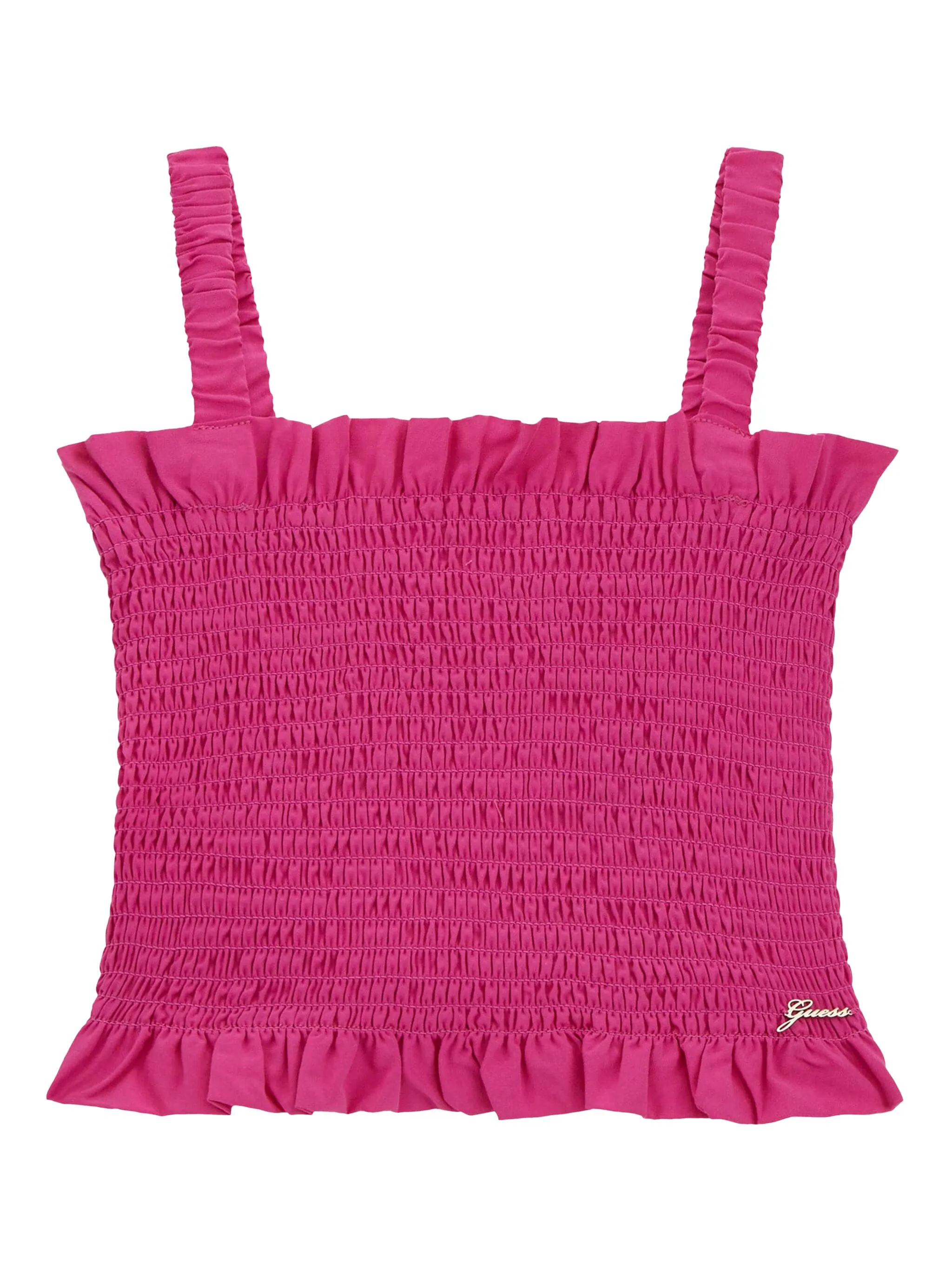 

Топ со сборками Guess Kids, розовый