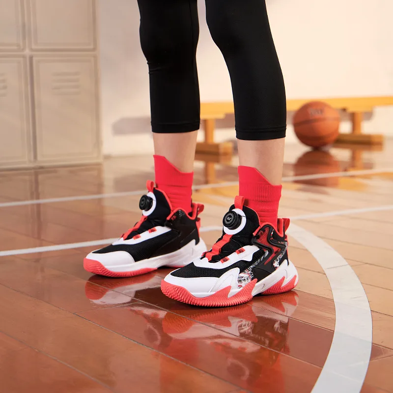 361°KIDS Кроссовки для баскетбола Brave General Slip Resistant Black Red — фото 3