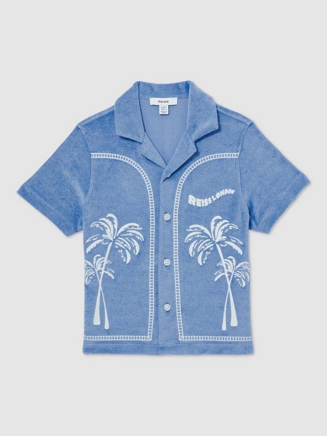 

Детская рубашка с короткими рукавами Barnes из махровой ткани Reiss, Airforce Blue
