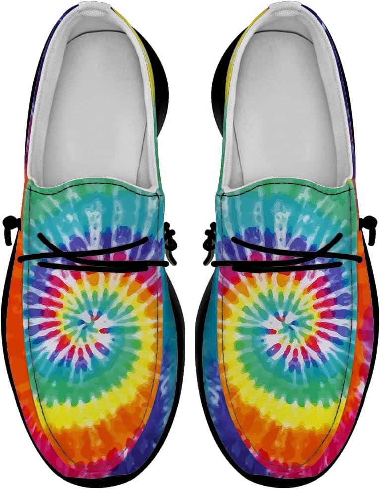 

Лоферы Quorax для женщин и мужчин, с эффектом тай-дай, удобные слипоны, повседневная обувь для прогулок, подарок для мужчин и женщин, синий/желтый/оранжевый